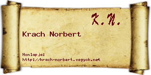 Krach Norbert névjegykártya